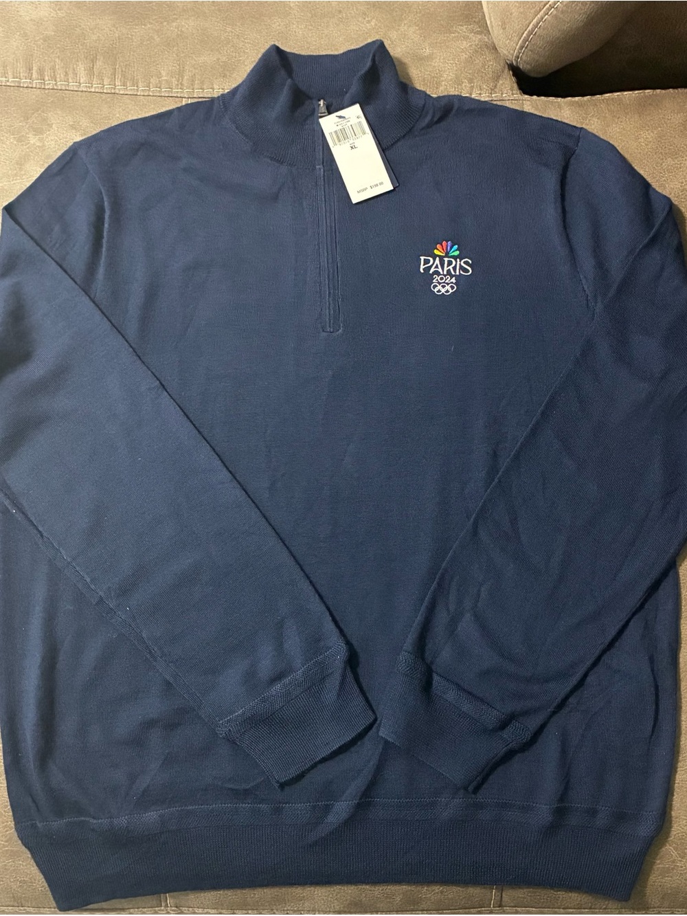 NWT Men’s Polo Ralph Lauren Golf Performance Paris 2024, 1/4 zip Navy XL